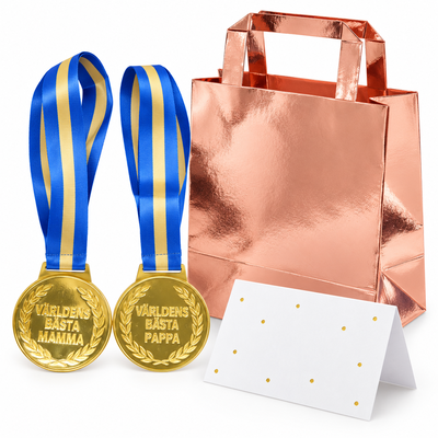 Två medaljer till de nyblivna föräldrarna – packa och ge