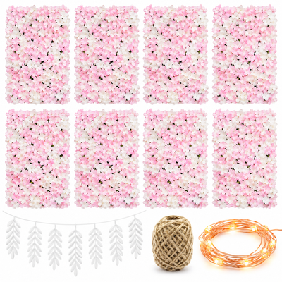 Familjeporträtt efter dopet – rosa och vit blomfond