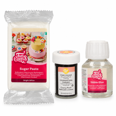 Produktöversikt: Fondantlapptäcke – aprikosfärgade rutor med relief