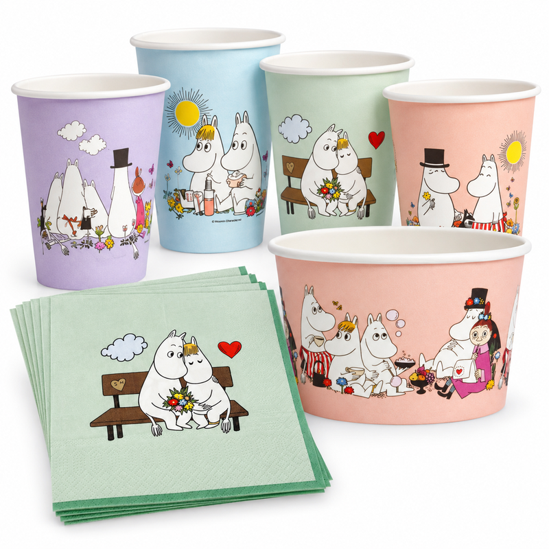 Mumin – glasskalaspaket – för 8 gäster – samlat paketinnehåll