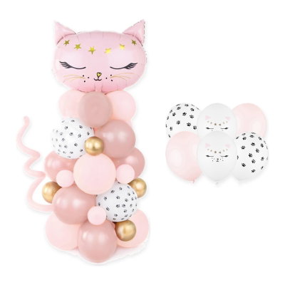 Kattkalas – ballongbukett i rosa