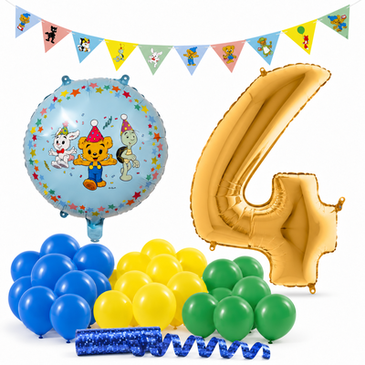 Bamse 4 år – dekorationspaket Klassiker – paketets produkter