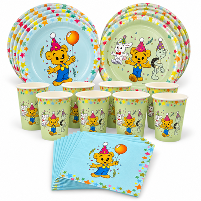 Bamse Party – dukningspaket för 8 gäster – paketets produkter