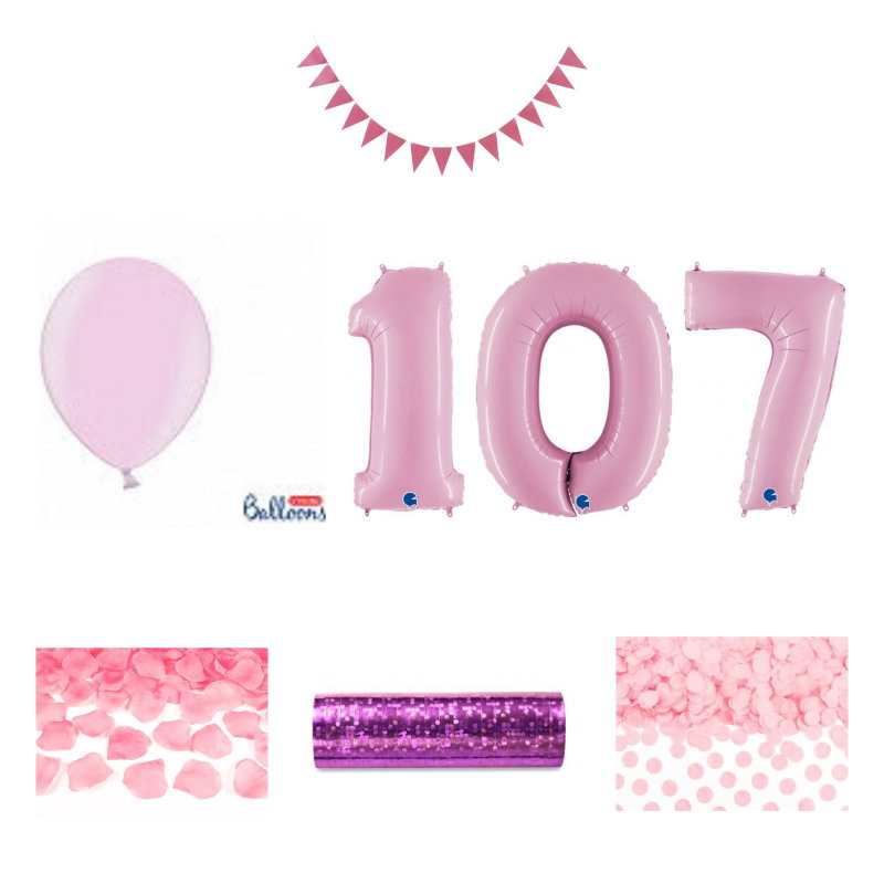 107-års festpaket, Rosa, Stor – sammansatt produktbild