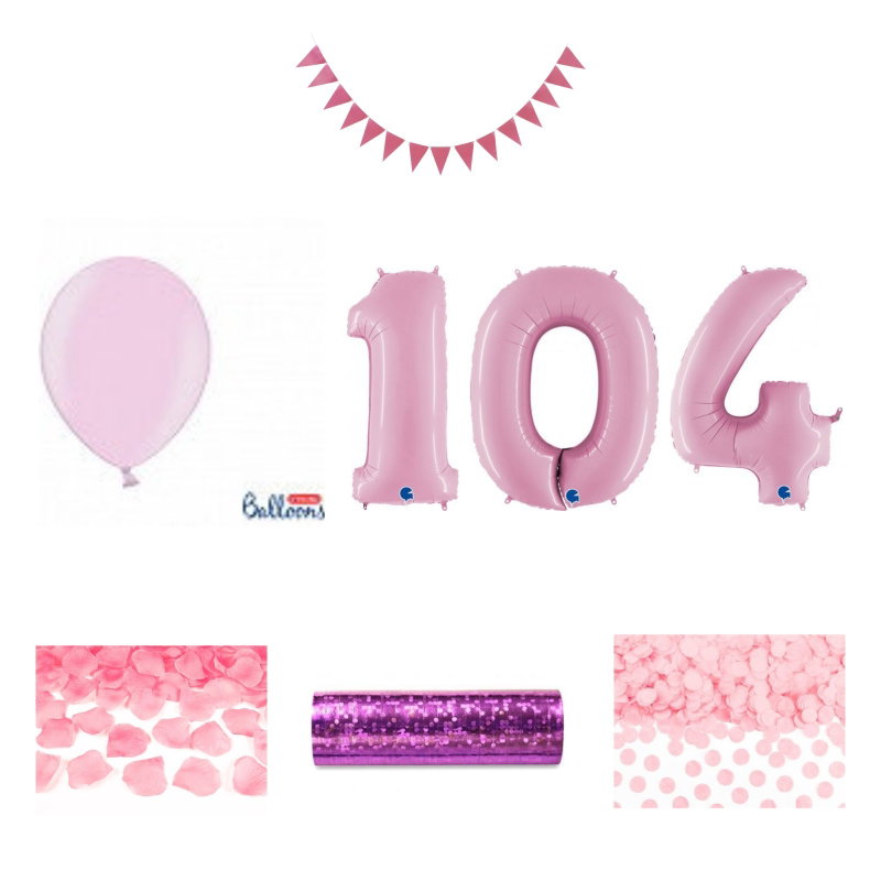 104-års festpaket, Rosa, Stor – sammansatt produktbild