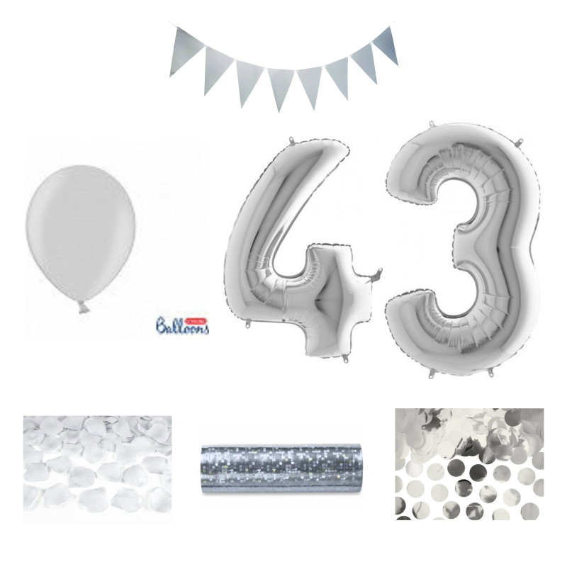 43-års festpaket, Silver, Stor – sammansatt produktbild