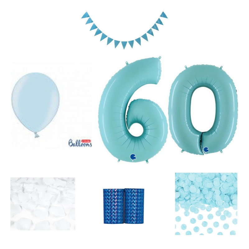 60-års festpaket, Blått, Stor – sammansatt produktbild