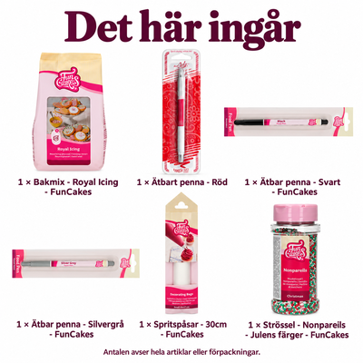 Pepparkaksmålning – ätbara pennor och glasyr till familjens kakor – innehåll och antal