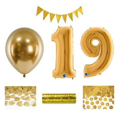 19-års festpaket, Guld, Stor – sammansatt produktbild