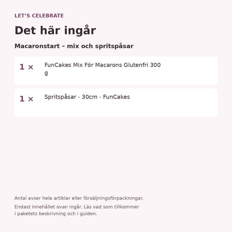Paketets innehåll och antal försäljningsförpackningar.