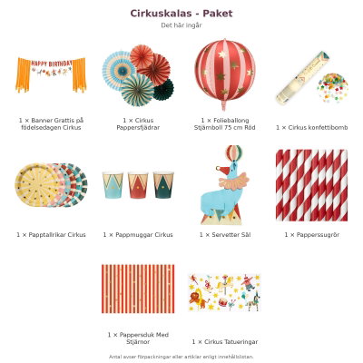 Cirkuskalas - Paket – innehåll och antal förpackningar