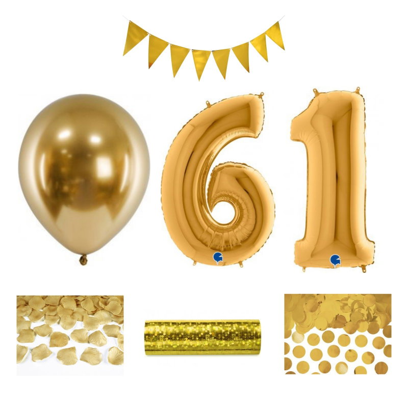 61-års festpaket, Guld, Stor – sammansatt produktbild