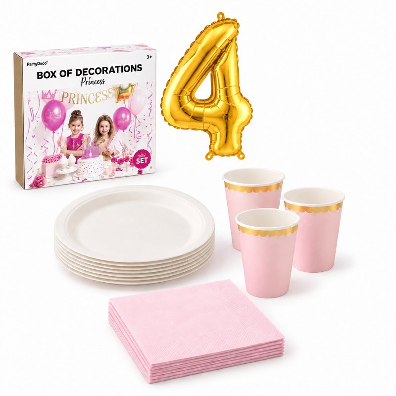 4-årskalas, Prinsesskalas, kalaspaket, 6 gäster – paketets produkter