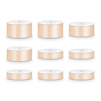 Satinbandspaket – Cream – 9 rullar – hela paketet