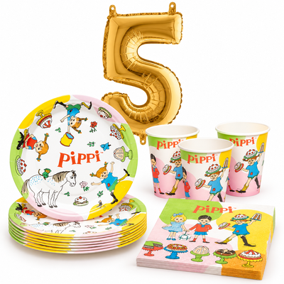 5-årskalas, Pippi Långstrump, kalaspaket, 8 gäster – paketets innehåll