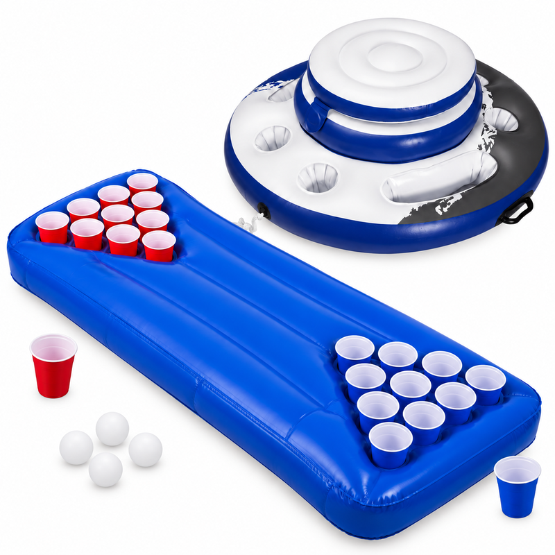 Poolpong med separat dryckesflotte