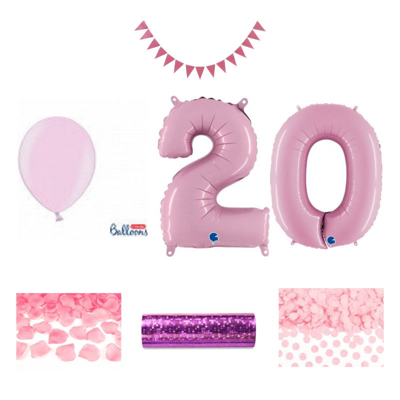 20-års festpaket, Rosa, Stor – sammansatt produktbild