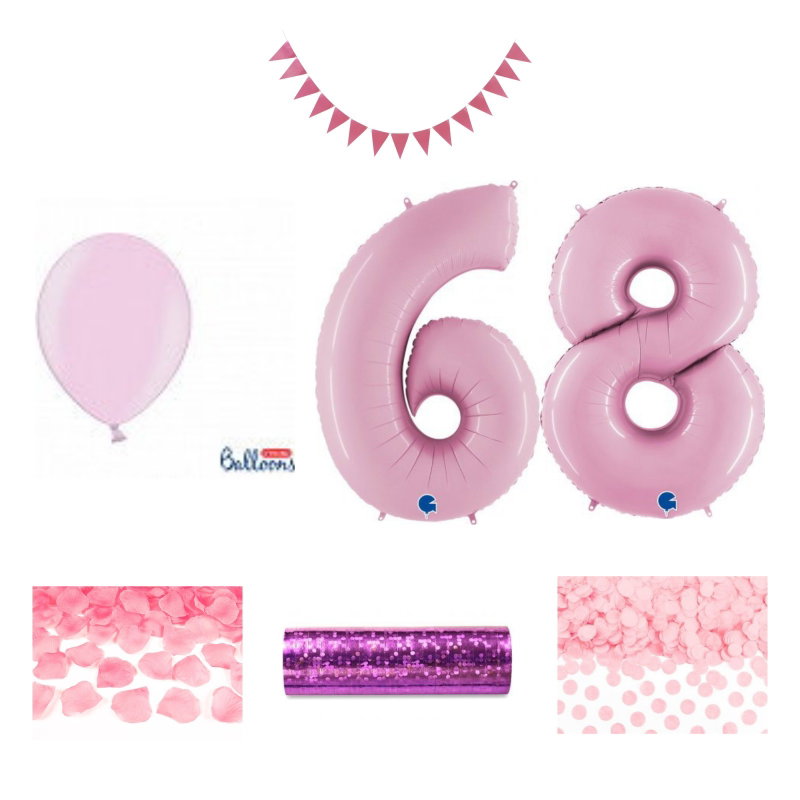68-års festpaket, Rosa, Stor – sammansatt produktbild