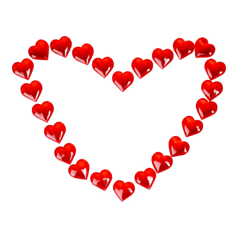 Röda Kristallhjärtan 25 pack