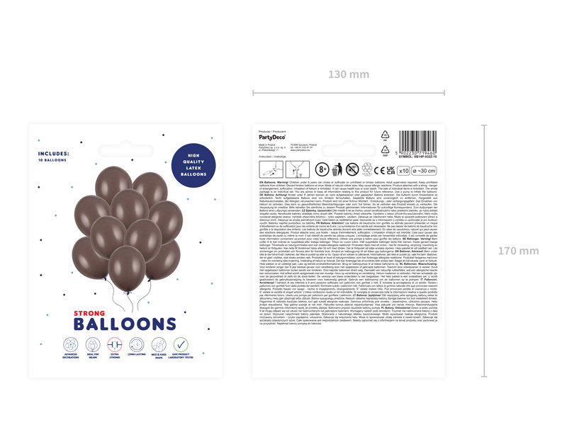 Ballonger Chokladbrun 10 pack