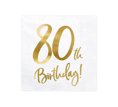Servetter 80-årsdag – 20-pack