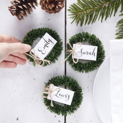 Placeringskort - Kransar - Rustic Christmas
