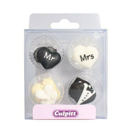 Sockerdekoration - Mr & Mrs - Culpitt