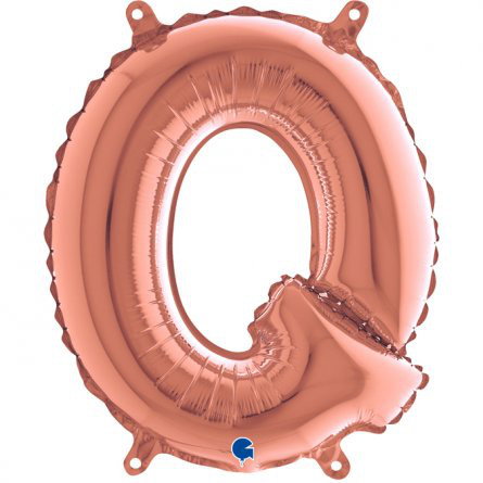 Bokstavsballong - Roséguld - 35 cm (Q)