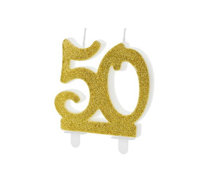Tårtljus 50 – guld