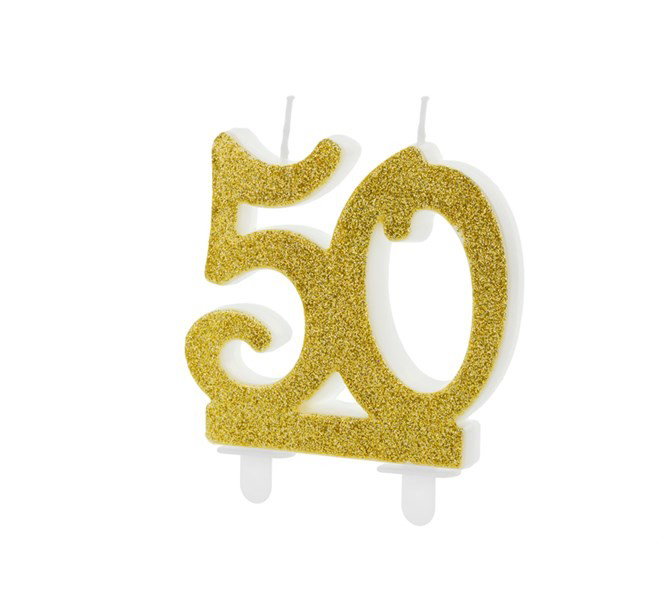 Tårtljus 50 – guld
