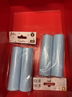 Auktionsreferens med Joker-etikett, artikel 79626, ljusblå serpentiner i 2-pack