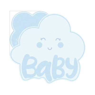 Givi Cloud Light Blue 41739 – molnformade Baby-servetter, 16-pack