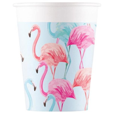Pappersmugg Tropical Flamingo 200 ml 8-pack
