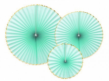 Pin Wheels - 3-pack - Mint/Guldkant