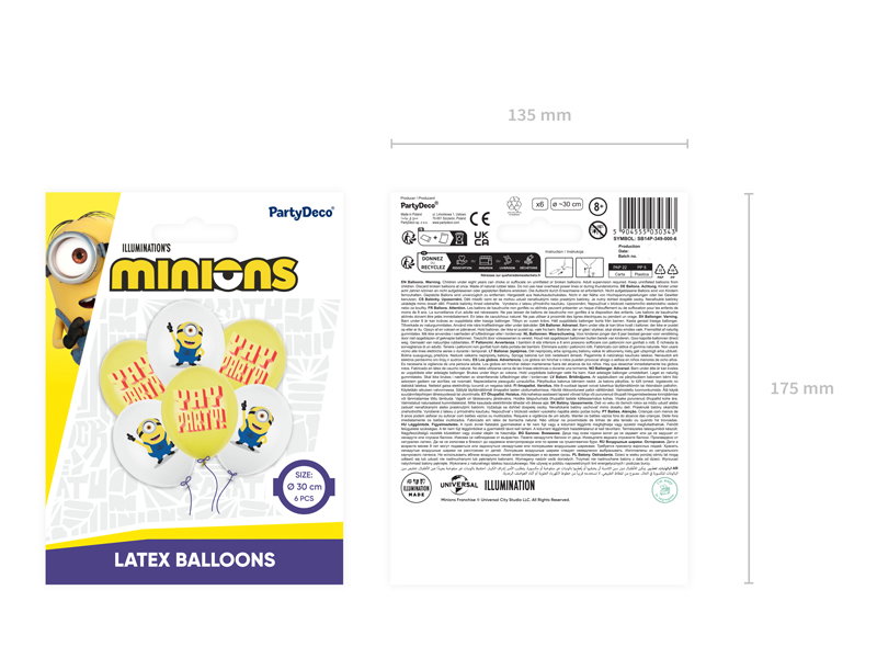 Minions Latexballonger Mix 6 pack