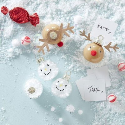 Placeringskort - Korthållare - Ren & Snögubbe