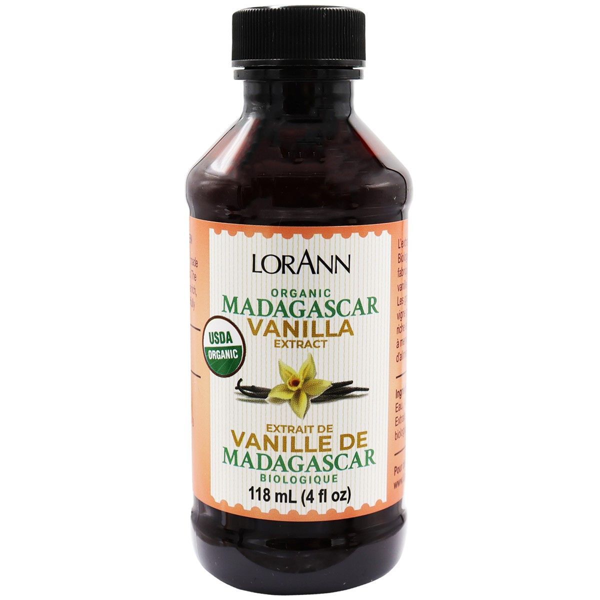 Flaska med LorAnn Pure Madagascan Vanilla Extract, 118 milliliter