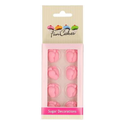 Sockerdekoration - Babyfötter - Rosa - FunCakes
