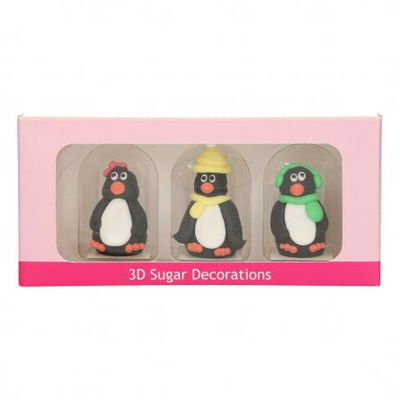 Sockerdekorationer - Pingviner - 3D - FunCakes