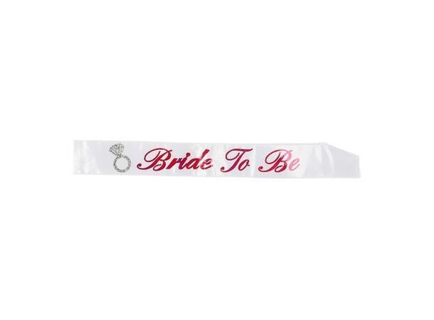 Magband Bride to be – Vit/Rosa – 78 × 9 cm