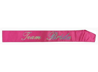 Magband Team Bride Rosa/Silver 78×9 cm