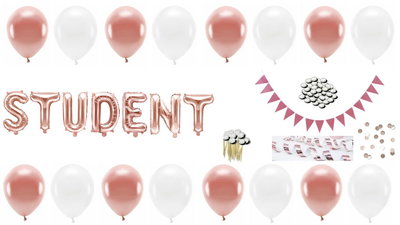 Studentdekoration paket roséguld