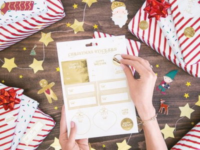 Juletikett - Christmas - Guld