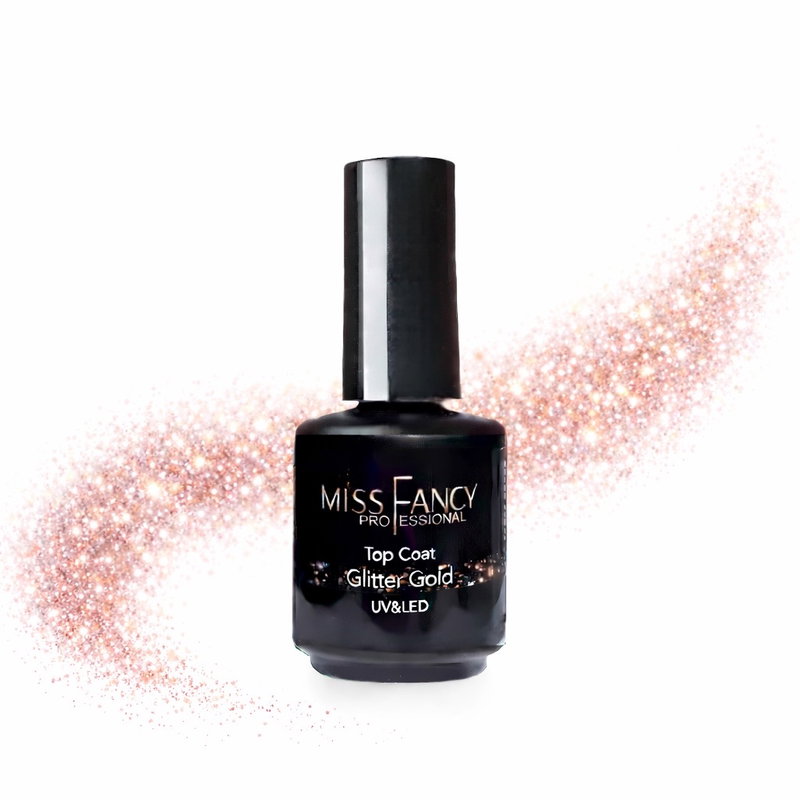 Glitter top coat Rose Gold