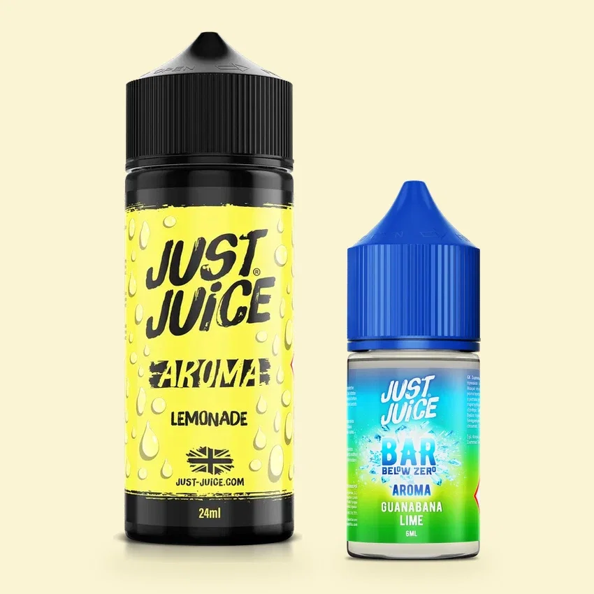 Just Juice Lemonade arom 24 ml och Just Juice Guanabana Lime arom 6 ml