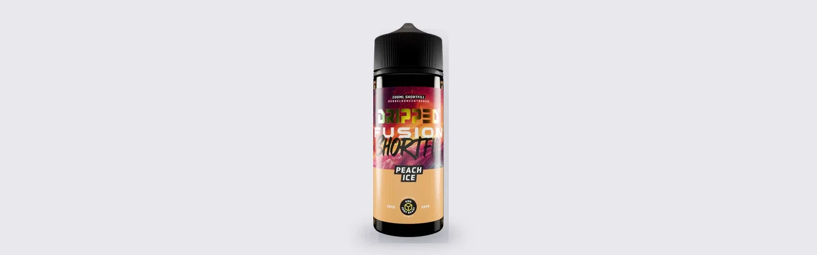 Dripped Fusion shortfill 100 ml utan nikotin i smaken Peach Ice, 50VG och 50PG
