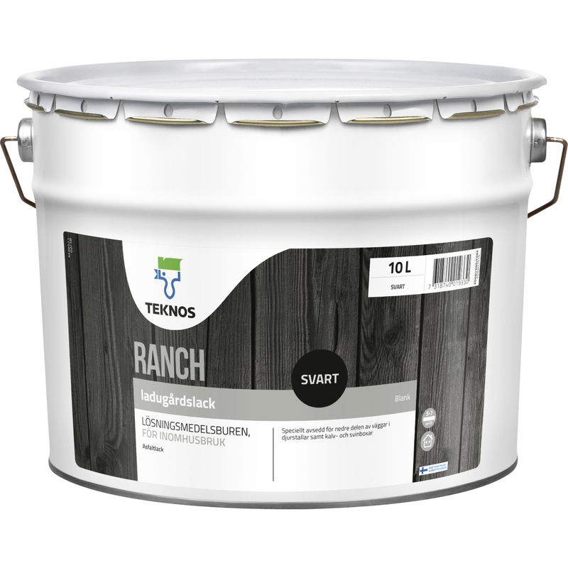 Ranch Ladugårdslack Svart 10L Teknos