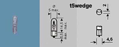 Lampa T5 Wedge 12V 1.2W