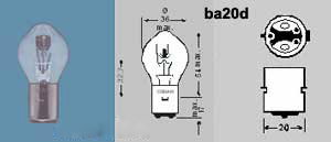 Lampa BA20D 6v 25/25w