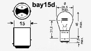 Lamp Bay15D 12V 21/5W 10 Suks